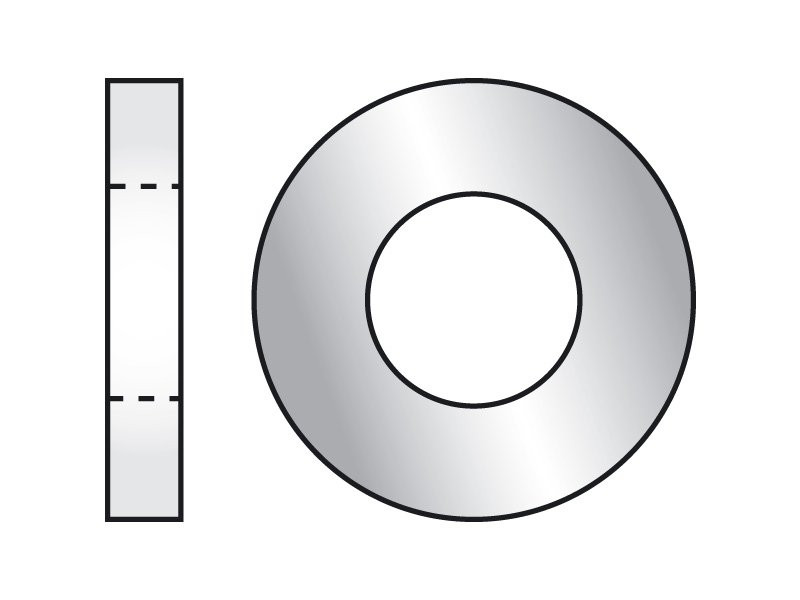 Ø-Innen: 1,2 mm, H=0,4 mm, Neusilber, Metall-Unterlegscheibe, 100 Stk.