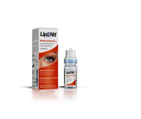 Lipo Nit Augentropfen, 0,1 % Compact Hyaluron , 12x10 ml Display
