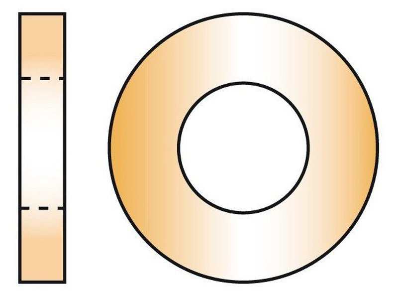 Ø-Innen: 1,4 mm, H=0,4 mm, vergoldet, Neusilber, Metall-Unterlegscheibe, 100 Stk.