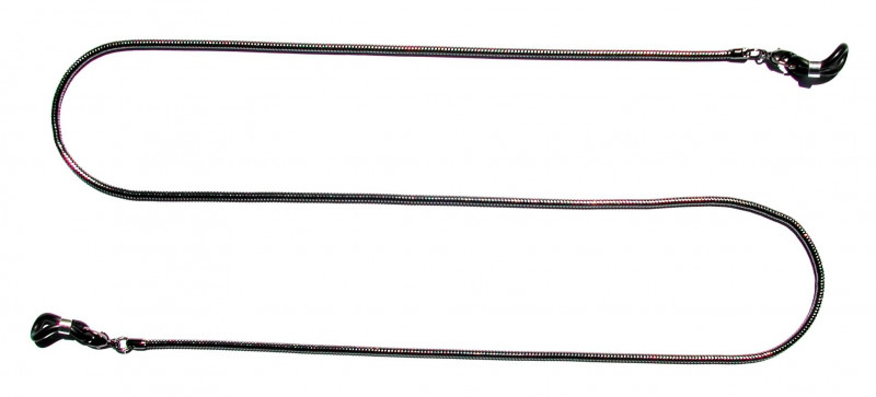 Schlangenkette, 2.4 mm, 2 Karabiner, echte Schwarzrhodium - Auflage, oxydationsfrei